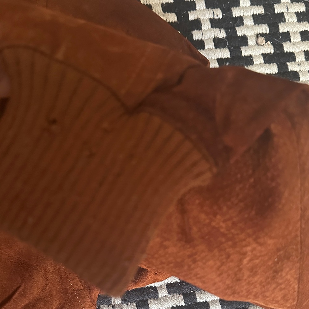 Vintage Brown Suede Bomber Jacket - Picture 4 of 6